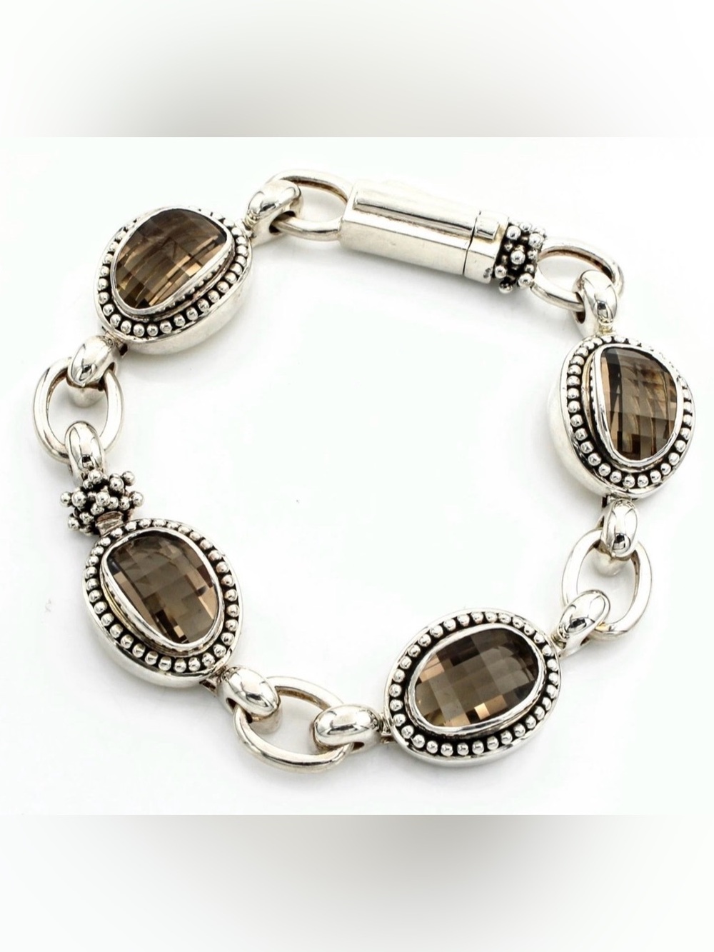 Rare Michael Dawkins Ann King 925 Smoky Quartz Bracelet ! Authentic